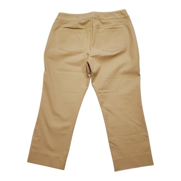 SOFT SURROUNDINGS SZ MP Khaki Beige Soft Essential™ Superla Slim Leg Crop Pants - Picture 7 of 11